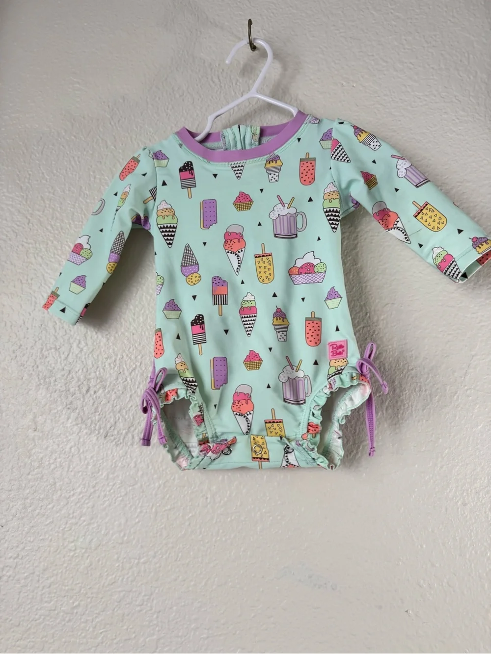 Ruffle Butts Ice Cream Print One-Piece Swimsuit Rash Guard - Picture 1 of 5
